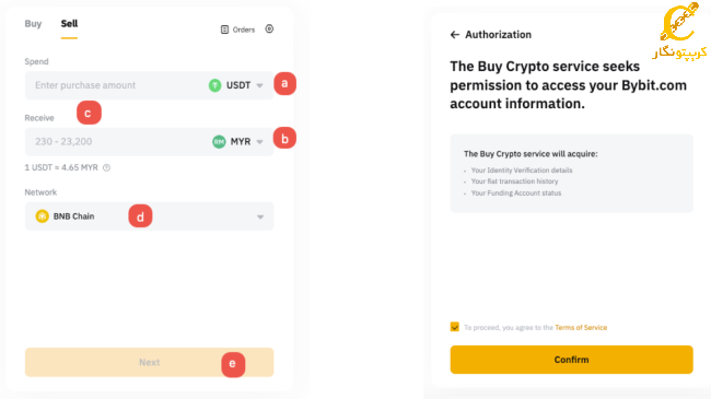 ورود مبلغ در قسمت فروش بای بیت