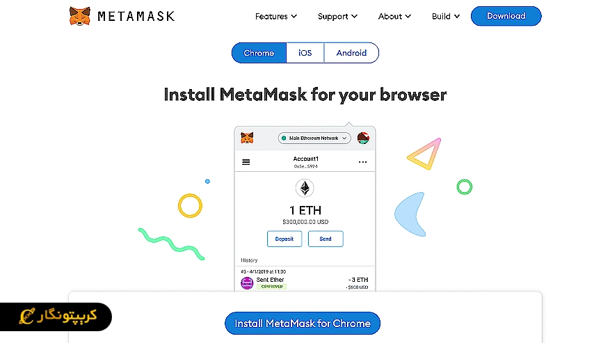 ۱) راه اندازی کیف پول متامسک
