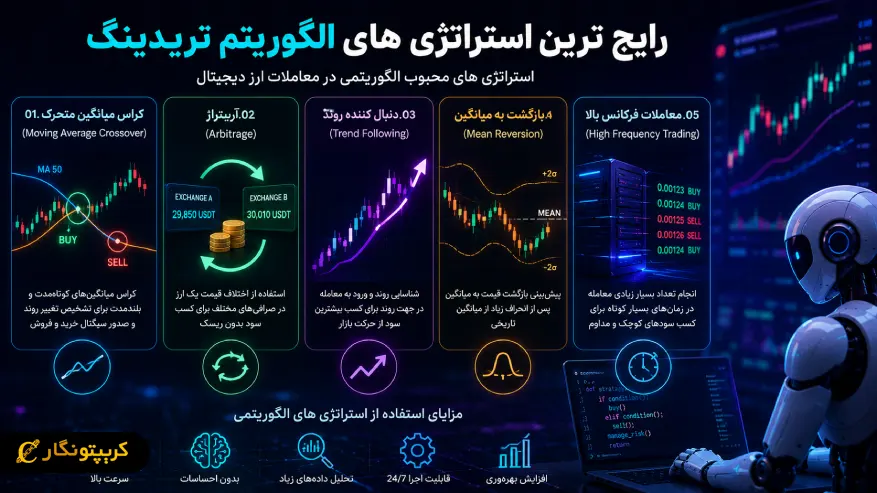 رایج ترین استراتژی های الگوریتم تریدینگ