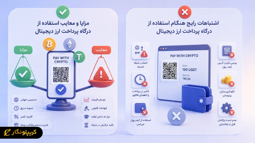 مزایا و معایب استفاده از درگاه پرداخت ارز دیجیتال