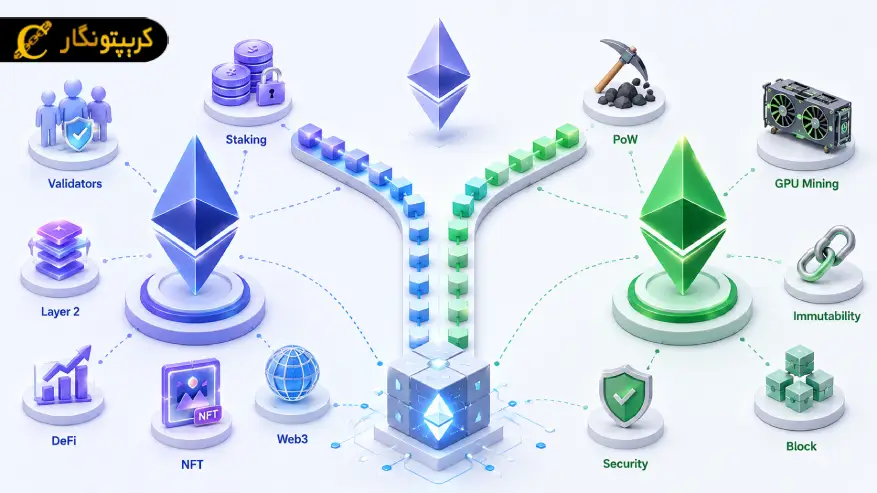 مقایسه ETH و ETC از نظر فناوری