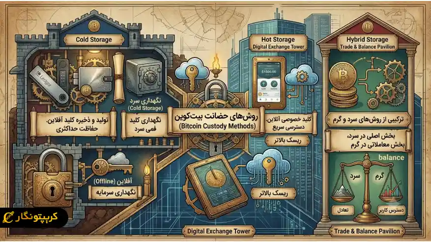 روش های نگهداری بیت کوین در Bitcoin Custody