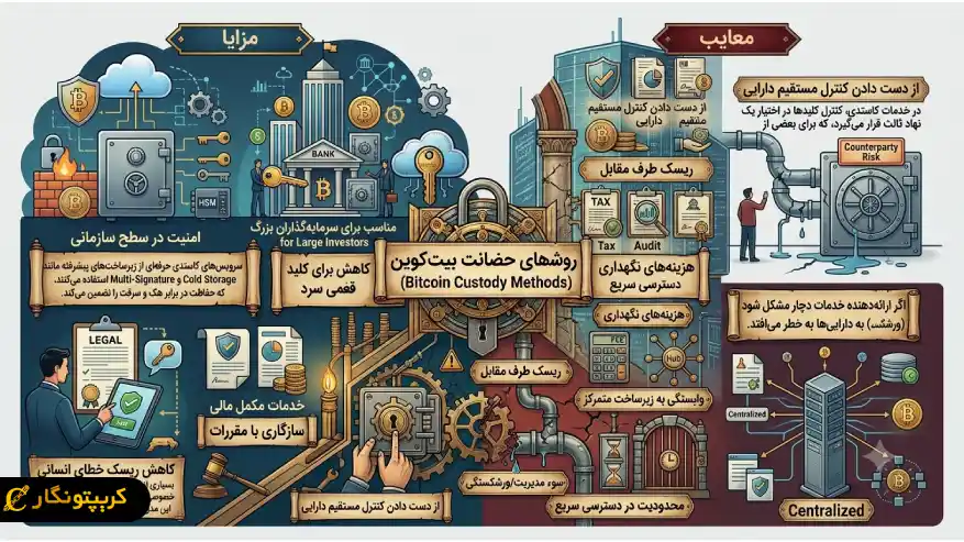 مزایا و معایب استفاده از خدمات بیت کوین کاستدی