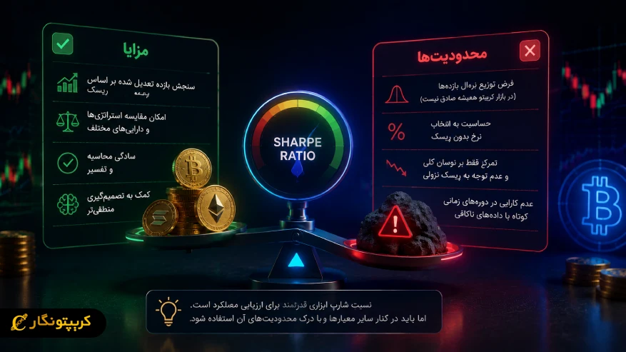 مزایا و محدودیت های استفاده از نسبت شارپ در بازار ارز دیجیتال