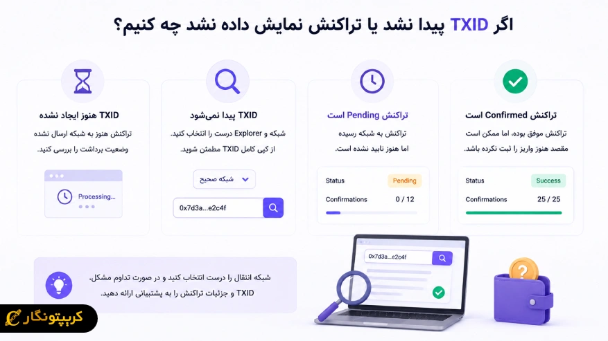 ?What should we do if the TXID is not found or the transaction is not displayed