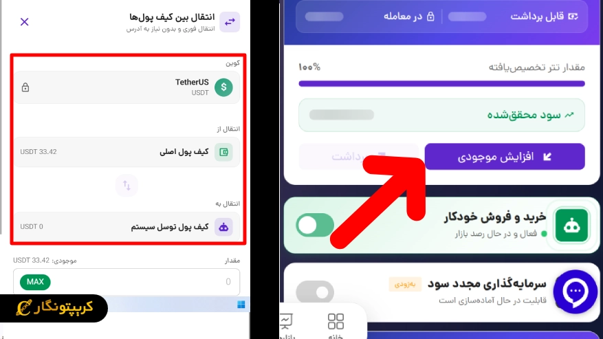 افزایش موجودی توسل سیستم