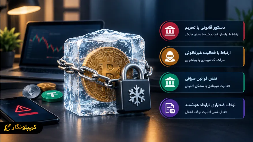 علت فریز ارز دیجیتال