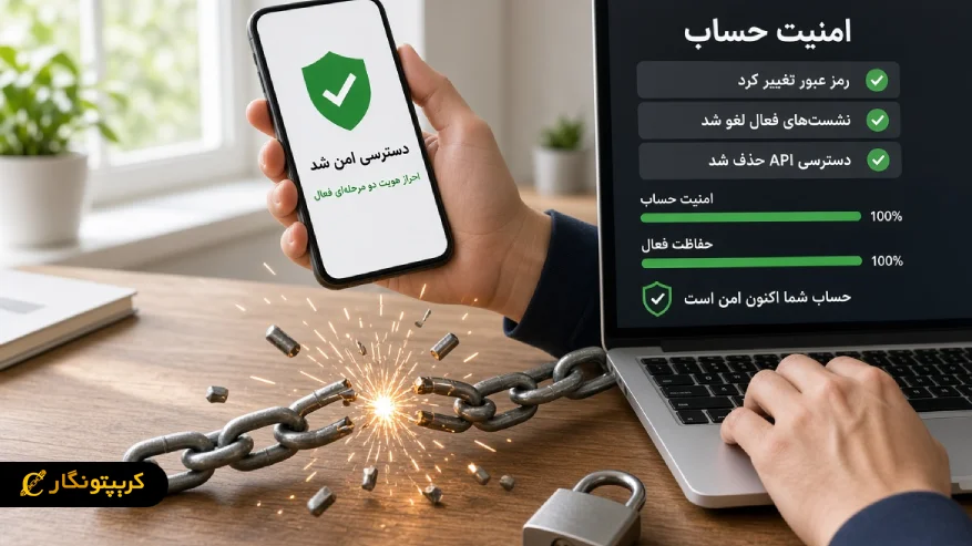 اقدامات بعد از استفاده حساب صرافی توسط دیگران