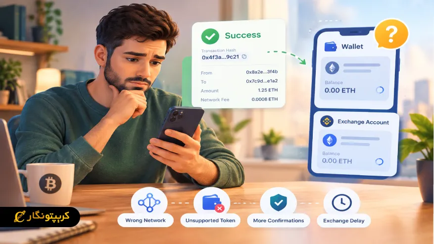 بررسی علت نمایش ندادن تراکنش موفق در کیف پول یا حساب صرافی
