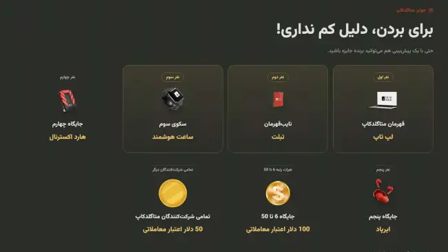جوایز باشگاه پیشبینی متاگلد کاپ